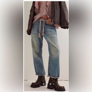 We the Free moxie pull on Barrel Jeans in union blue